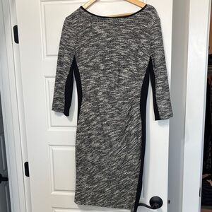 Anne Klein Black and Gray Long Sleeve Dress